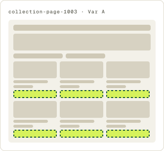 Var A: Yellow buttons wireframe