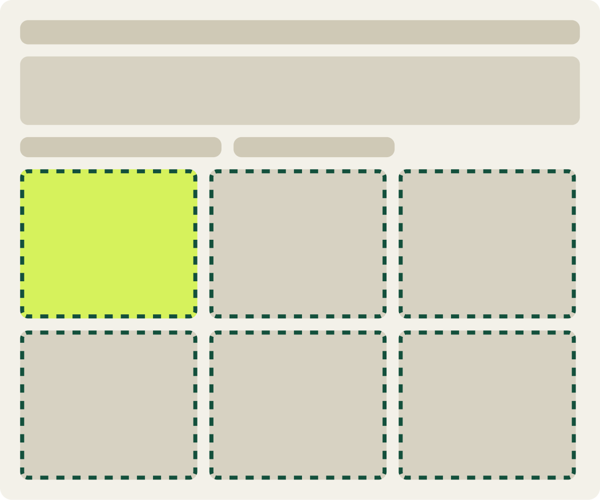 Var A: Bordered cards wireframe