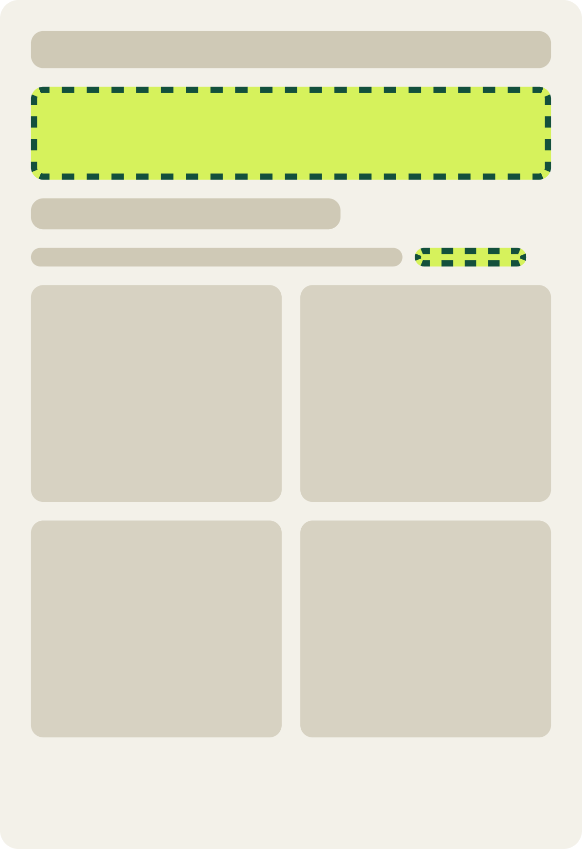 Var A: Tighter hero wireframe