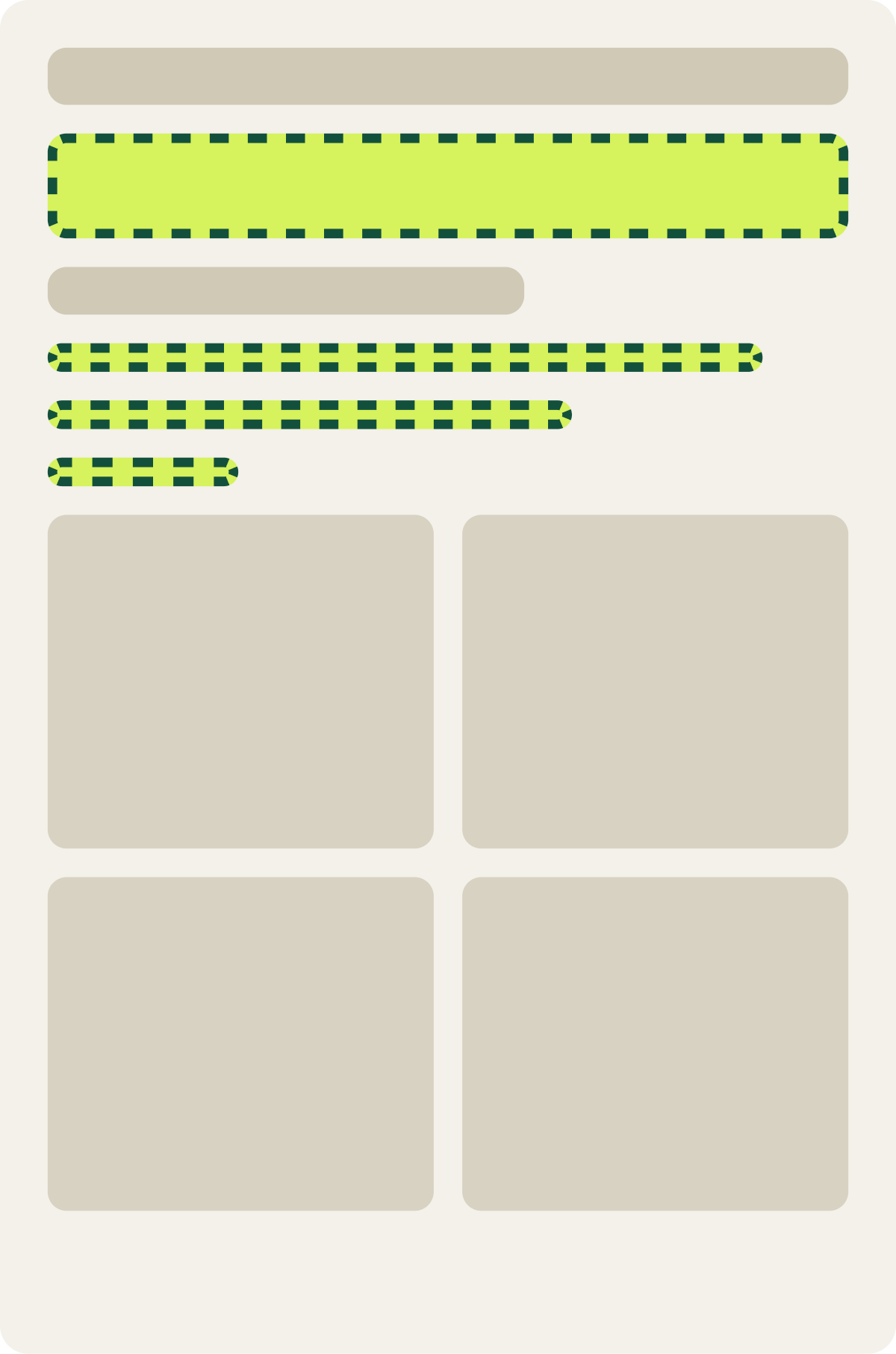 Var A: 2 line description wireframe