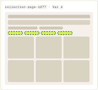 Var A: Price range buttons wireframe