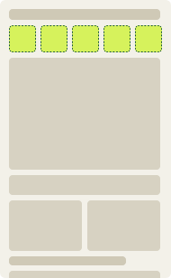 Var A: Popular collections menu wireframe