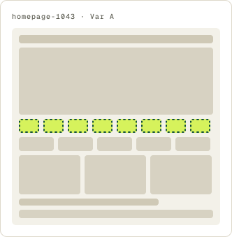 Var A: Quick menu wireframe