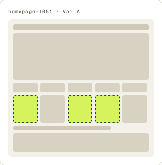 Var A: Top category first wireframe