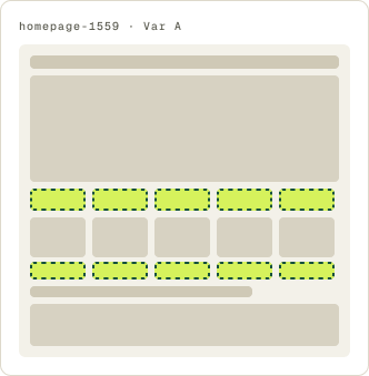 Var A: Cleaner layout + buy now wireframe
