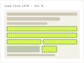 Var B: Plain first step + badge wireframe