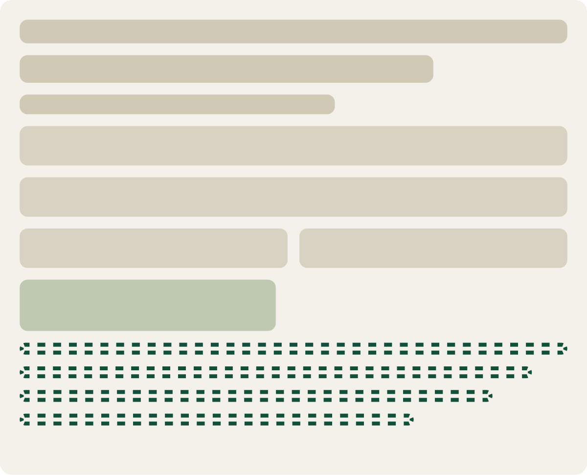 Var A: Below the fold hidden wireframe