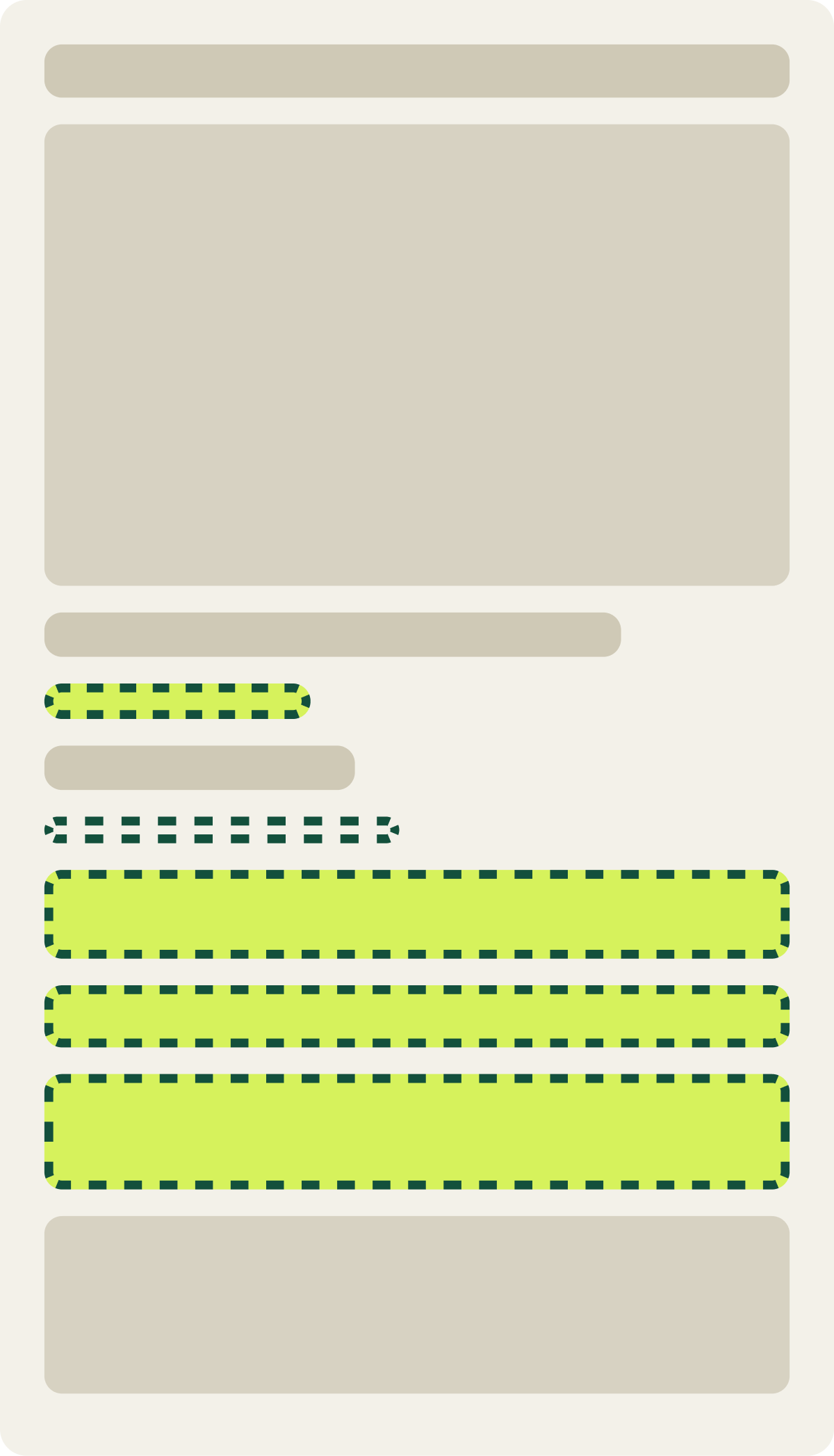 Var A: Less visual noise wireframe