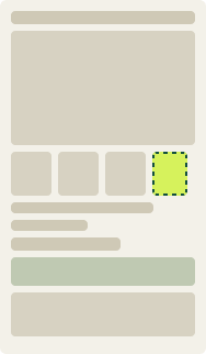Var A: Badge in gallery thumbnails wireframe