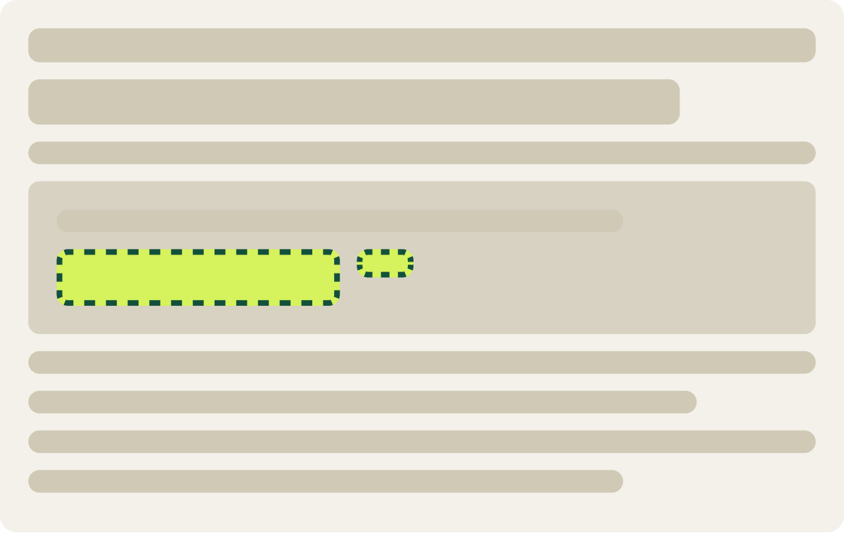 Var A: Blue button wireframe