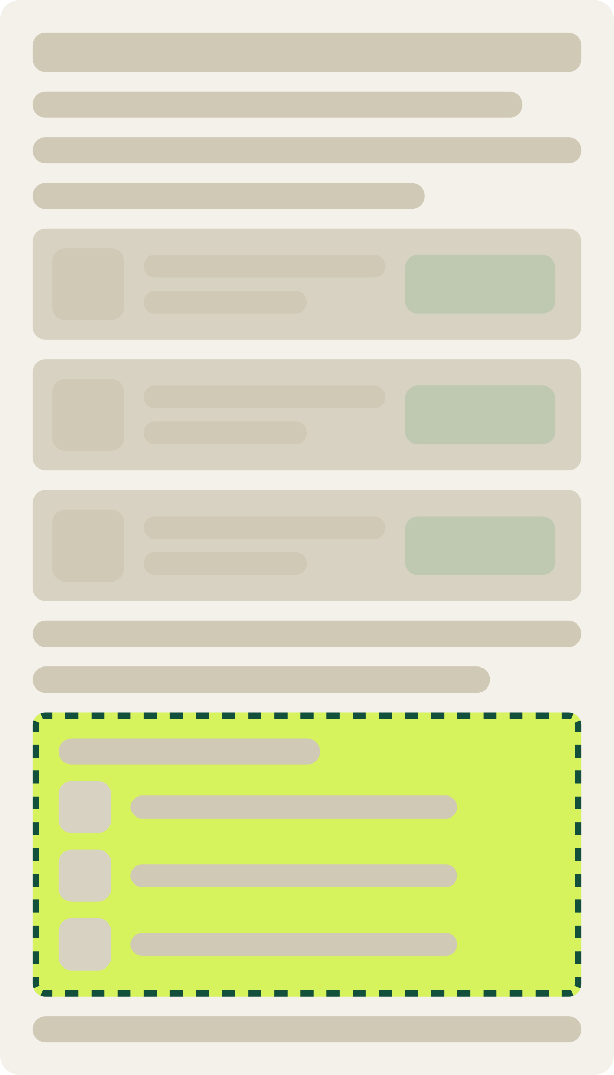 Var A: Suggested articles wireframe