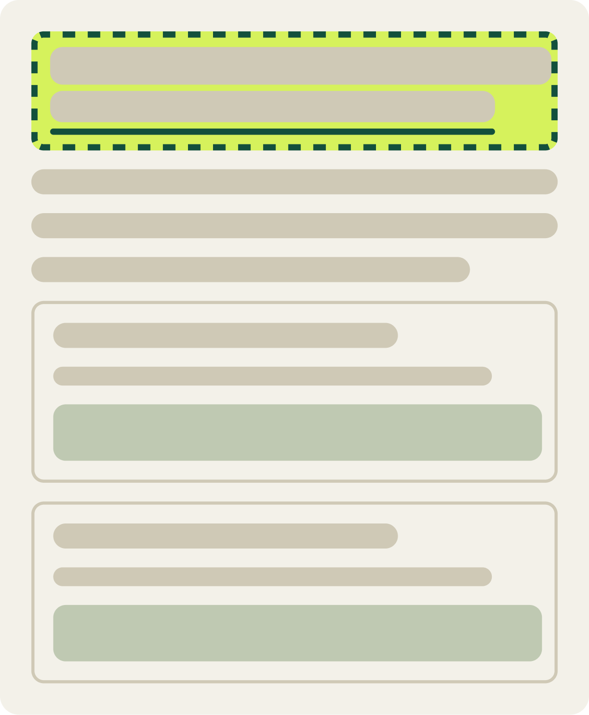 Var A: Clickable title wireframe