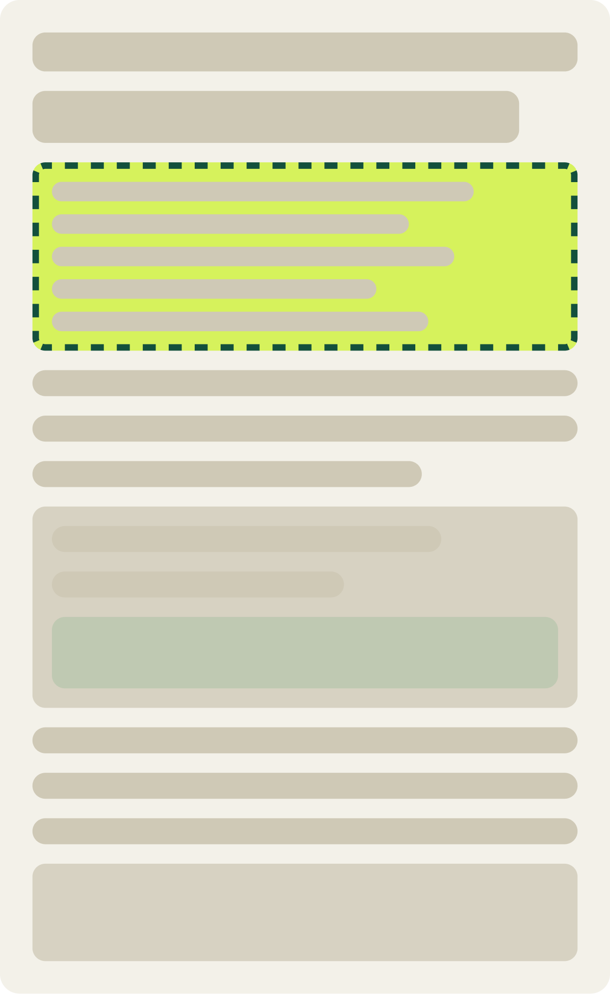 Var A: Jump links to top offers wireframe