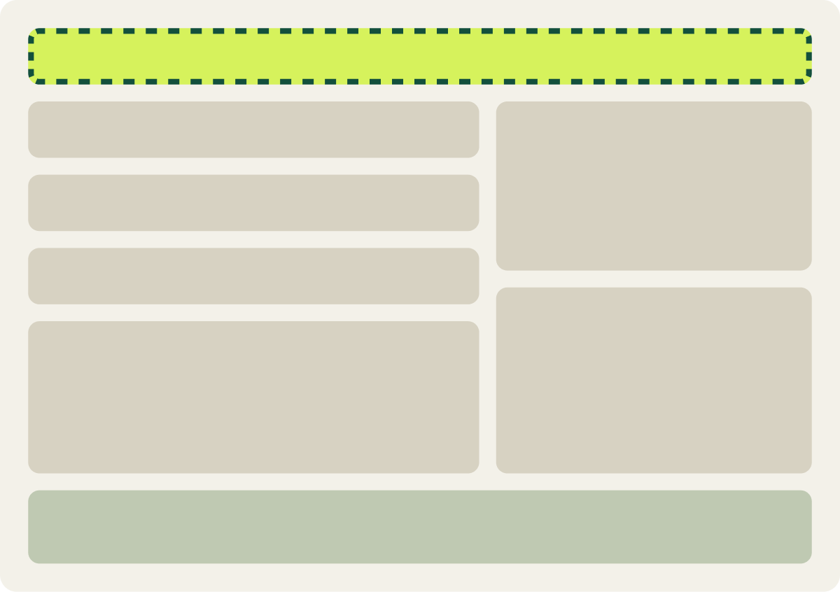 Var A: Store header wireframe