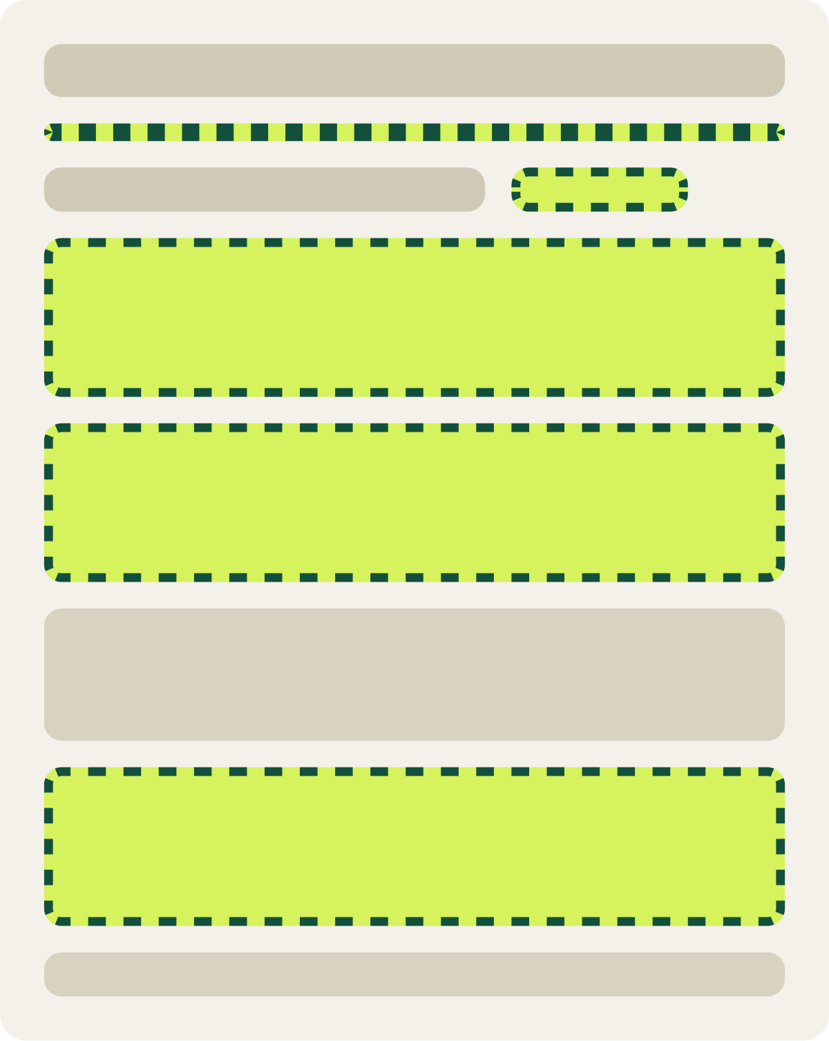 Var B: Rows + mid promo wireframe