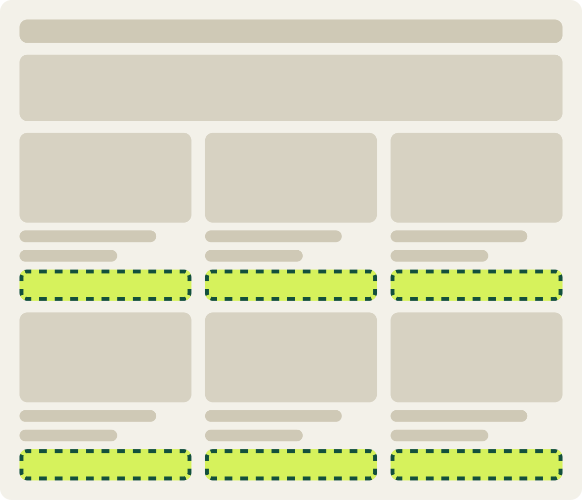 Var A: Orange card button wireframe