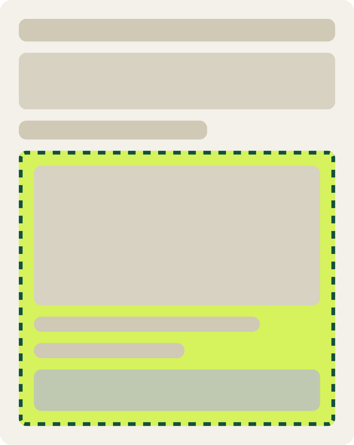 Var A: Single column wireframe