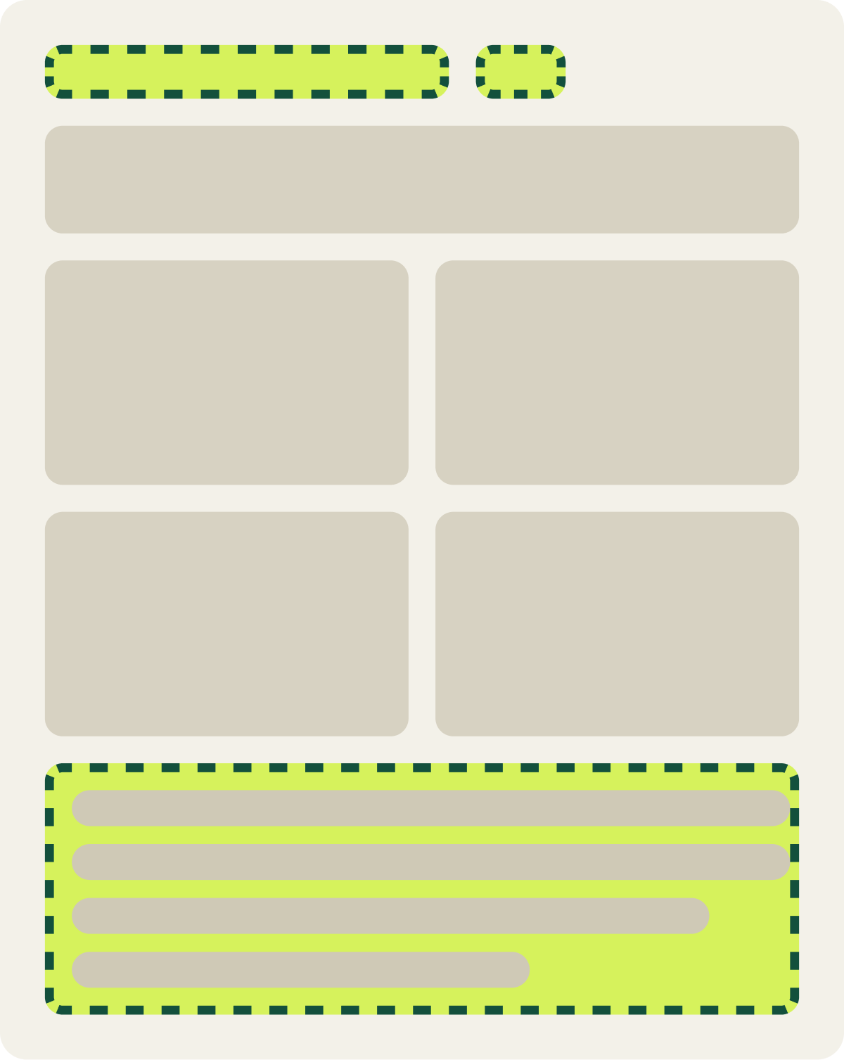 Var B: Header below products, alt wireframe