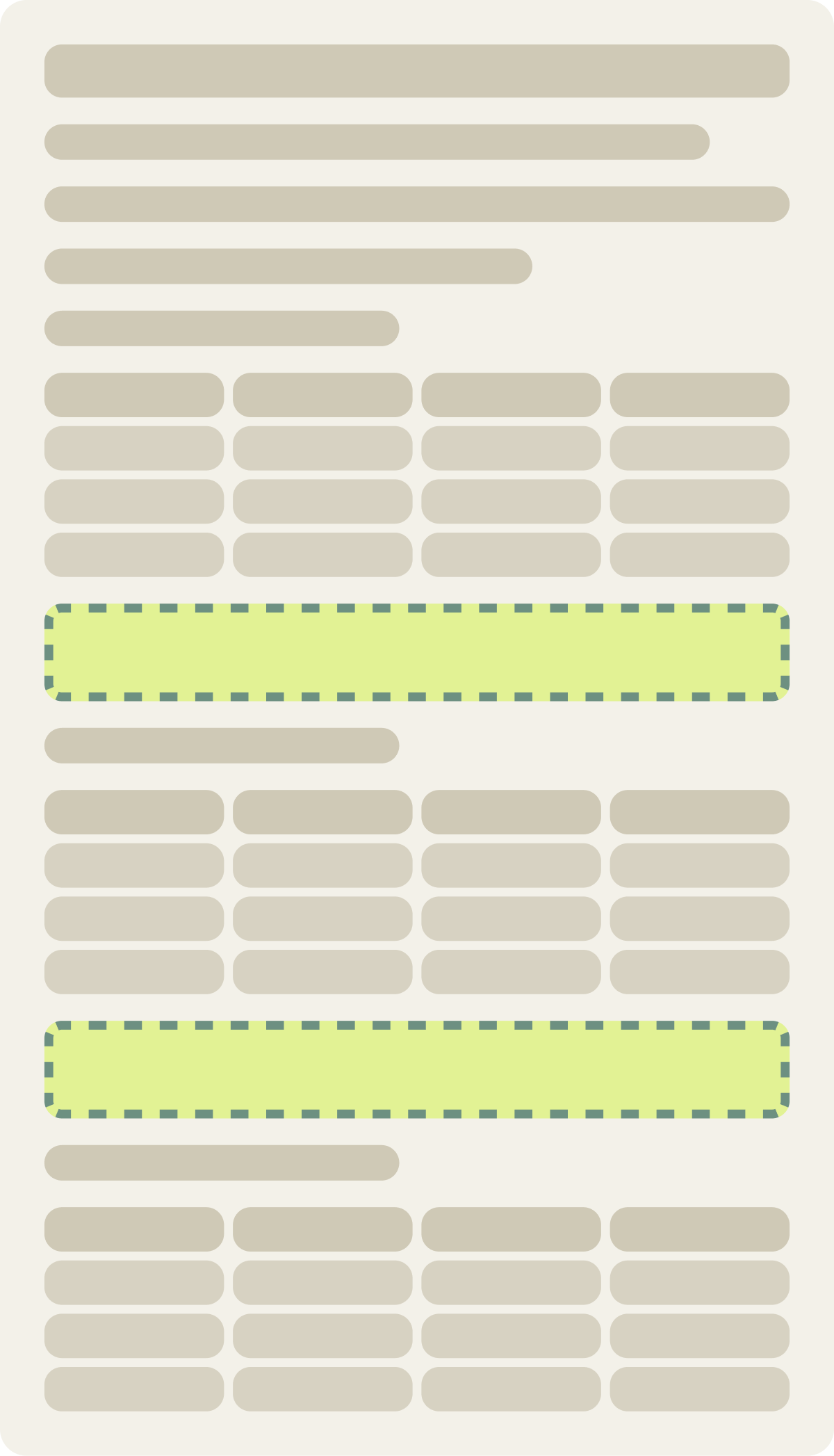 Var A: Collection banners wireframe