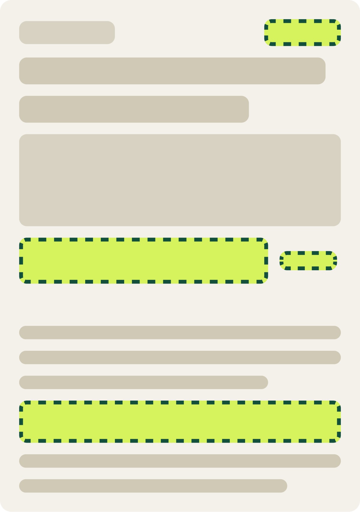 Var A: Orange buttons wireframe