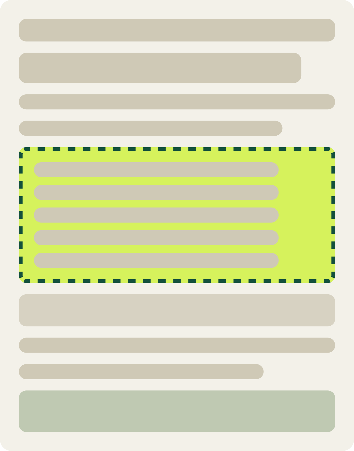 Var B: 5 product quick list wireframe