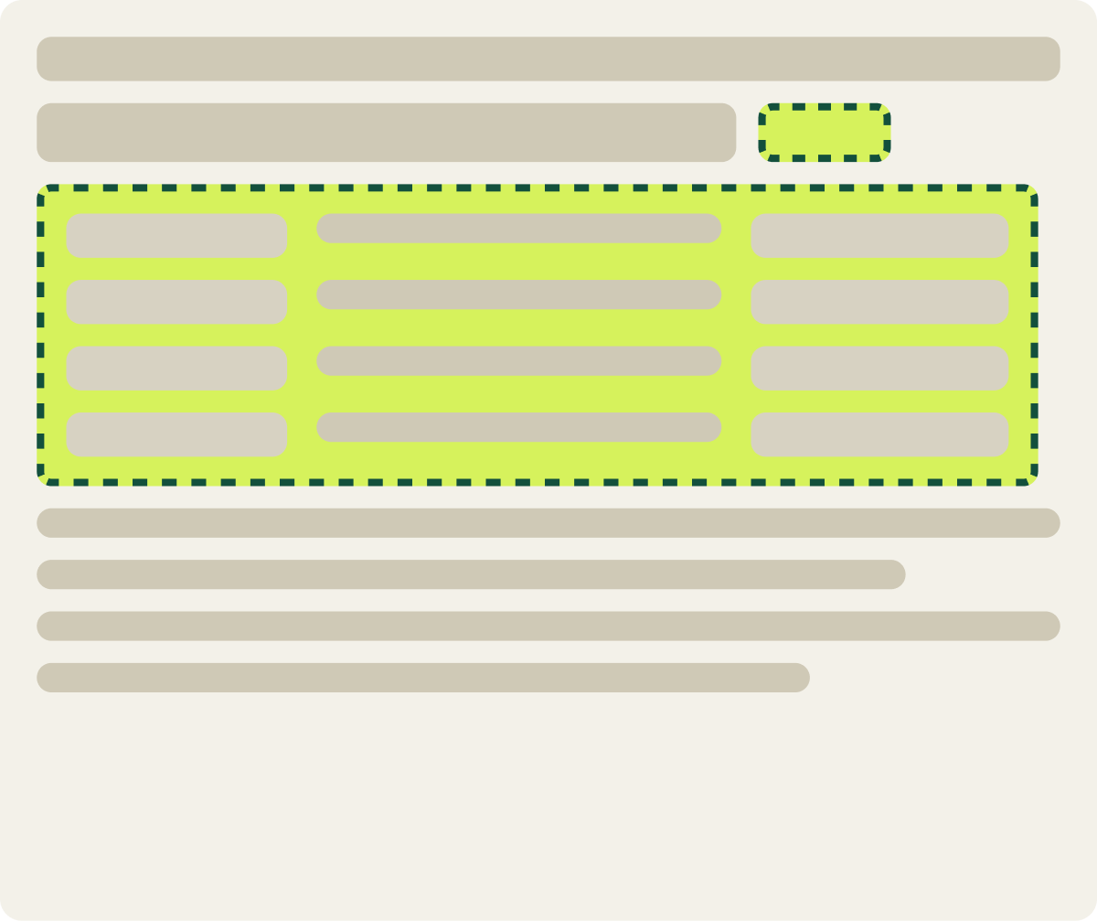 Var A: Table with year wireframe