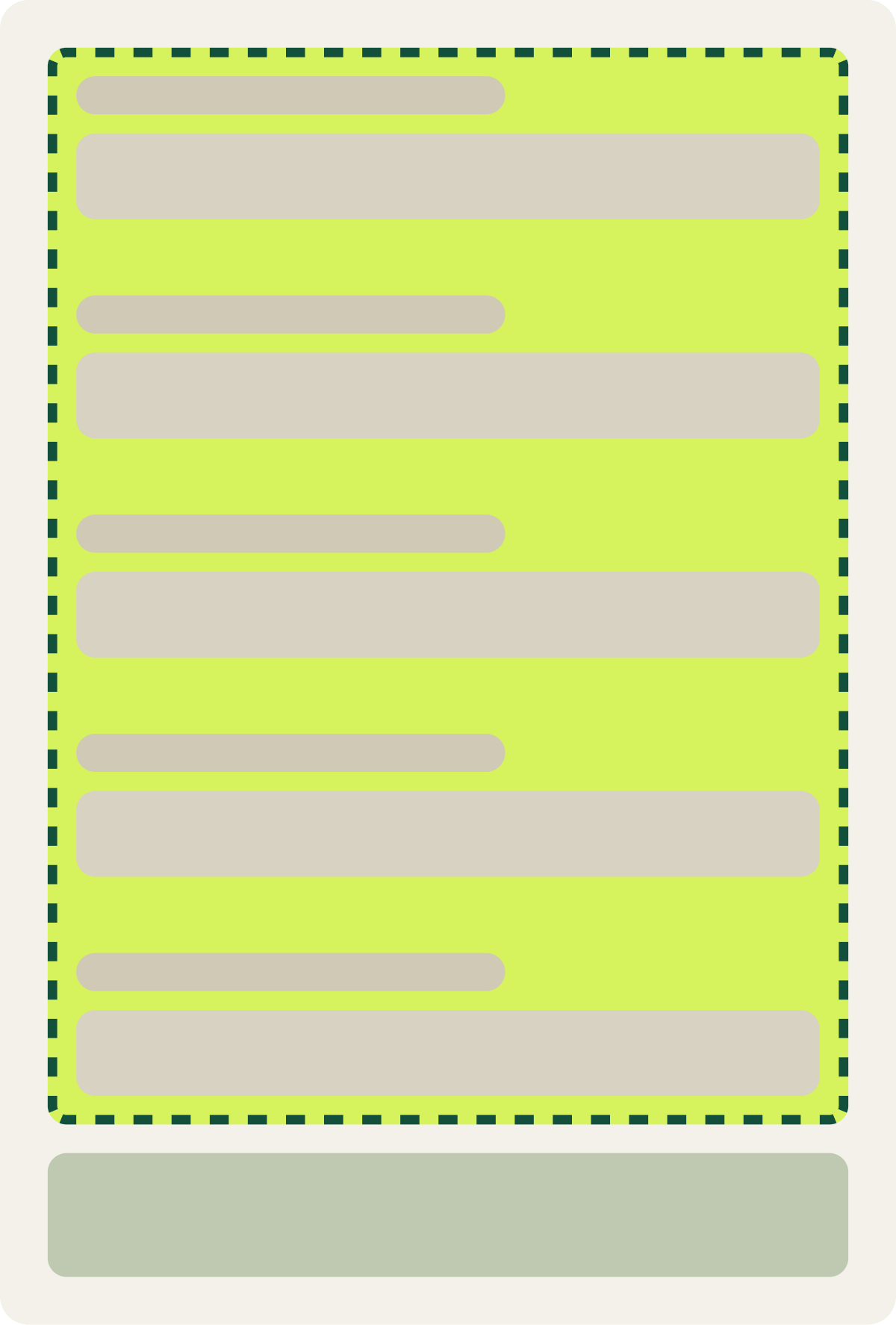Var A: Single page wireframe