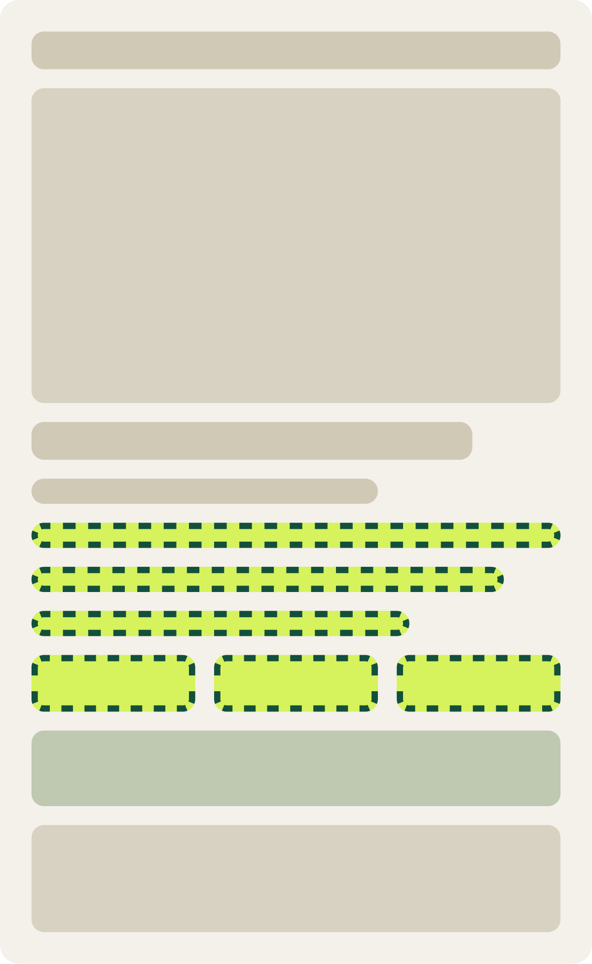 Var A: Destination links wireframe