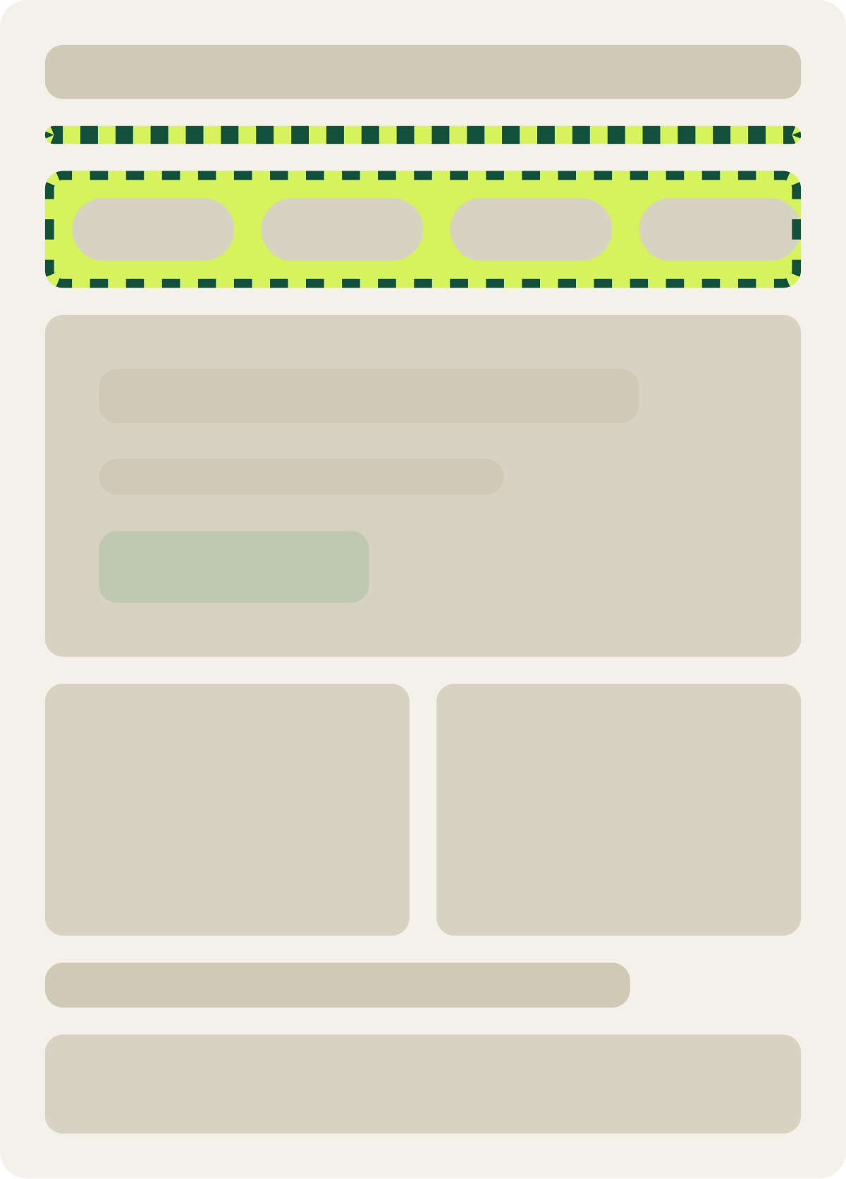 Var A: Sticky navigation wireframe