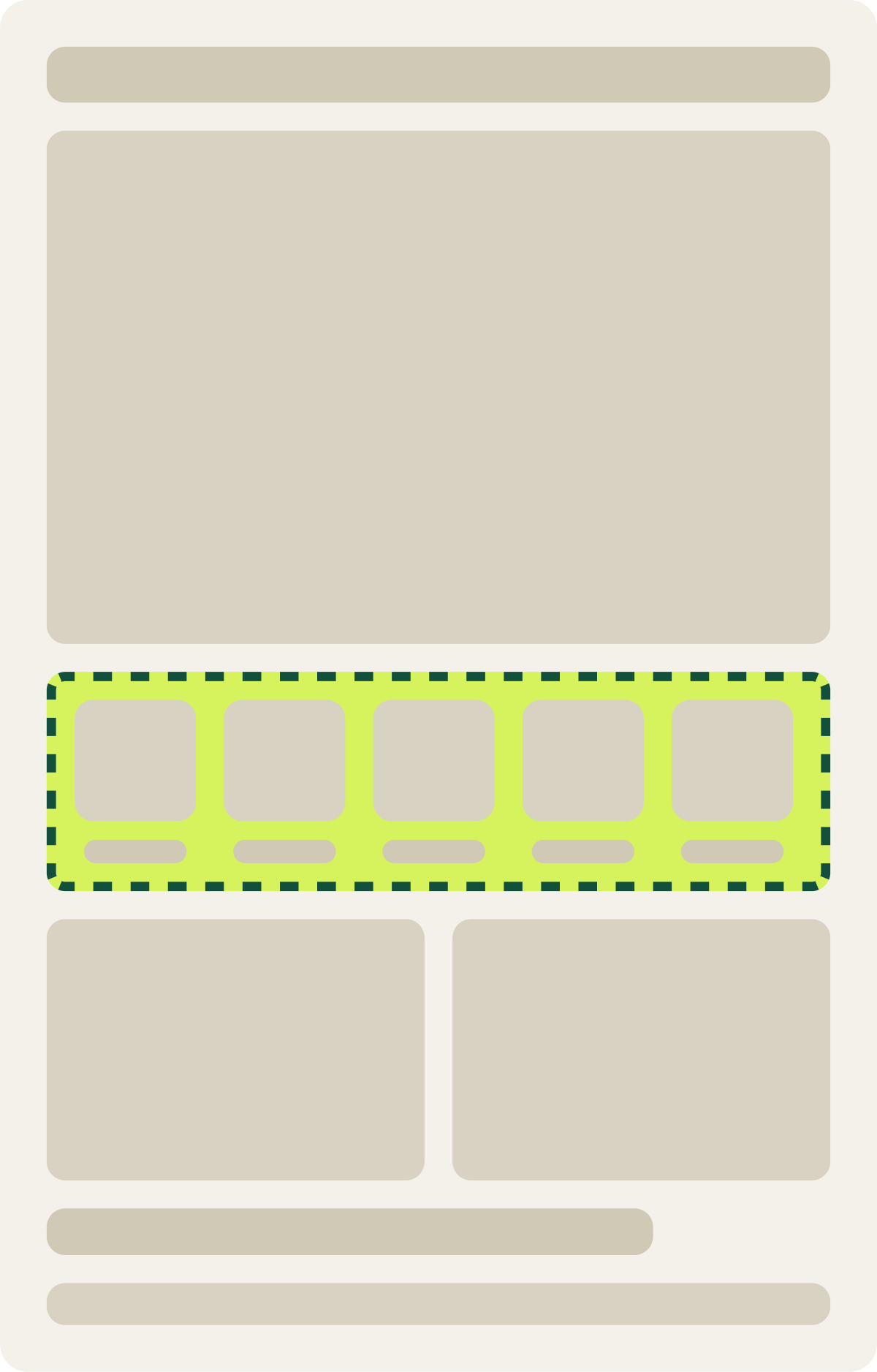 Var A: Image category buttons wireframe