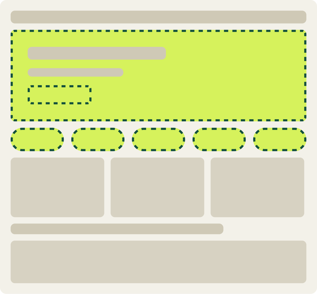 Var B: Var A + orange button wireframe
