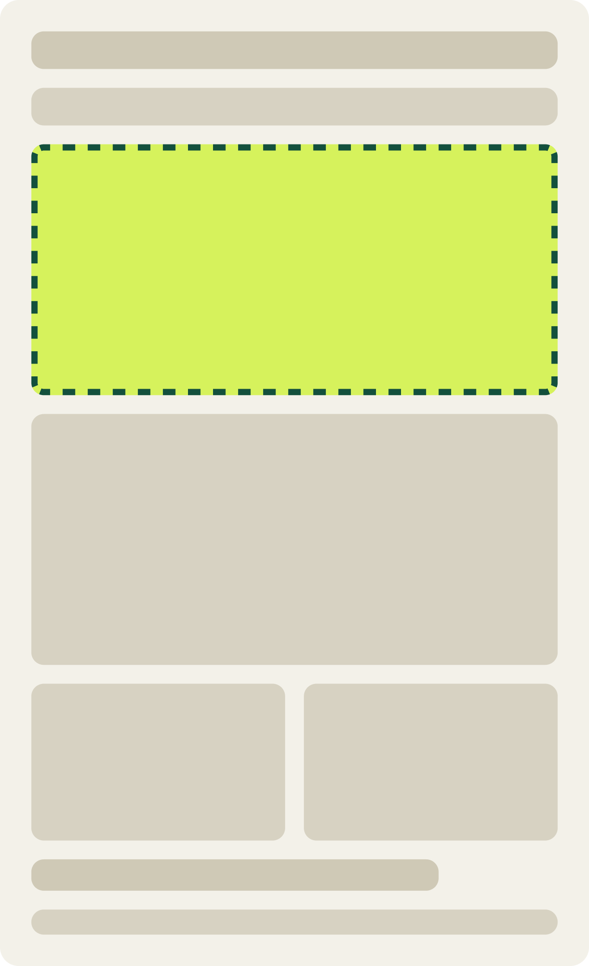 Var A: Top category banner first wireframe