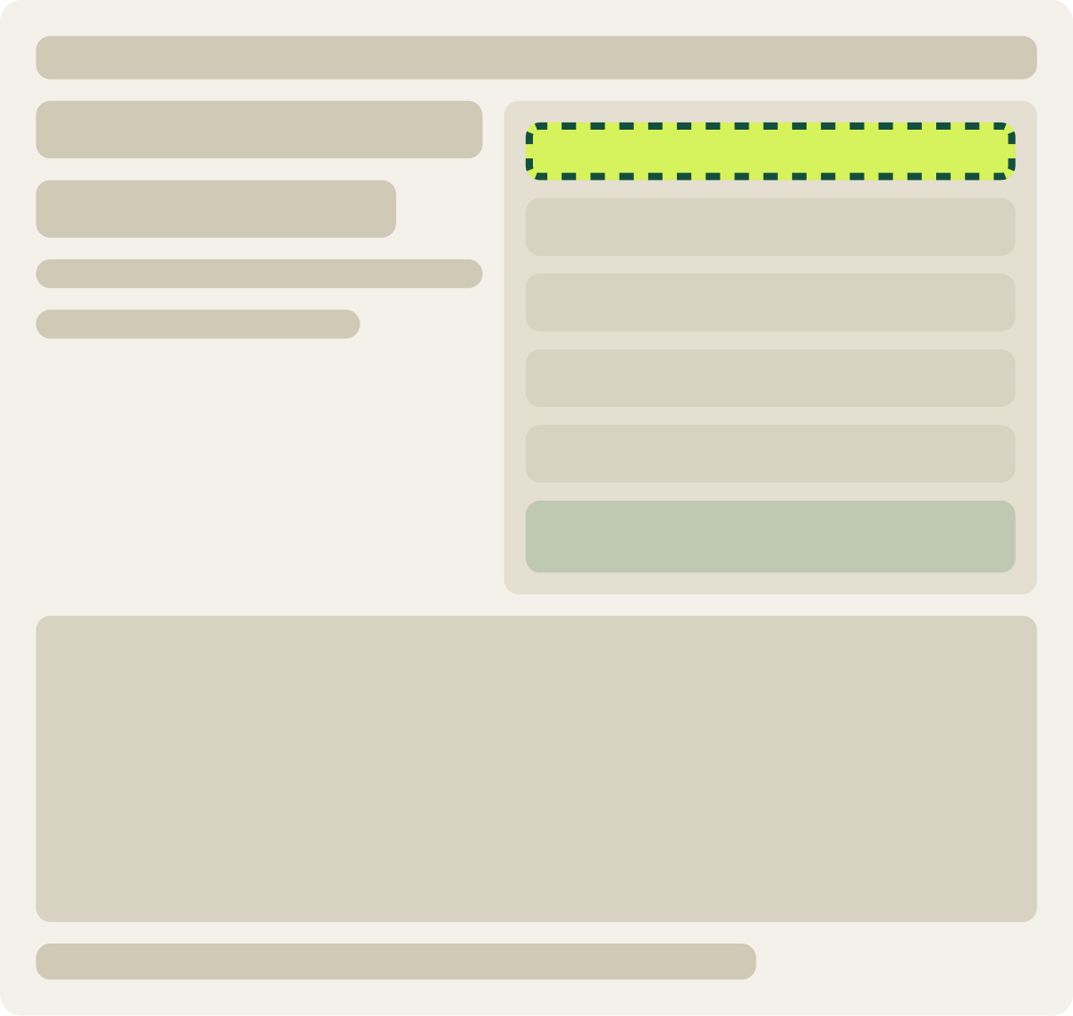 Var A: Service dropdown wireframe