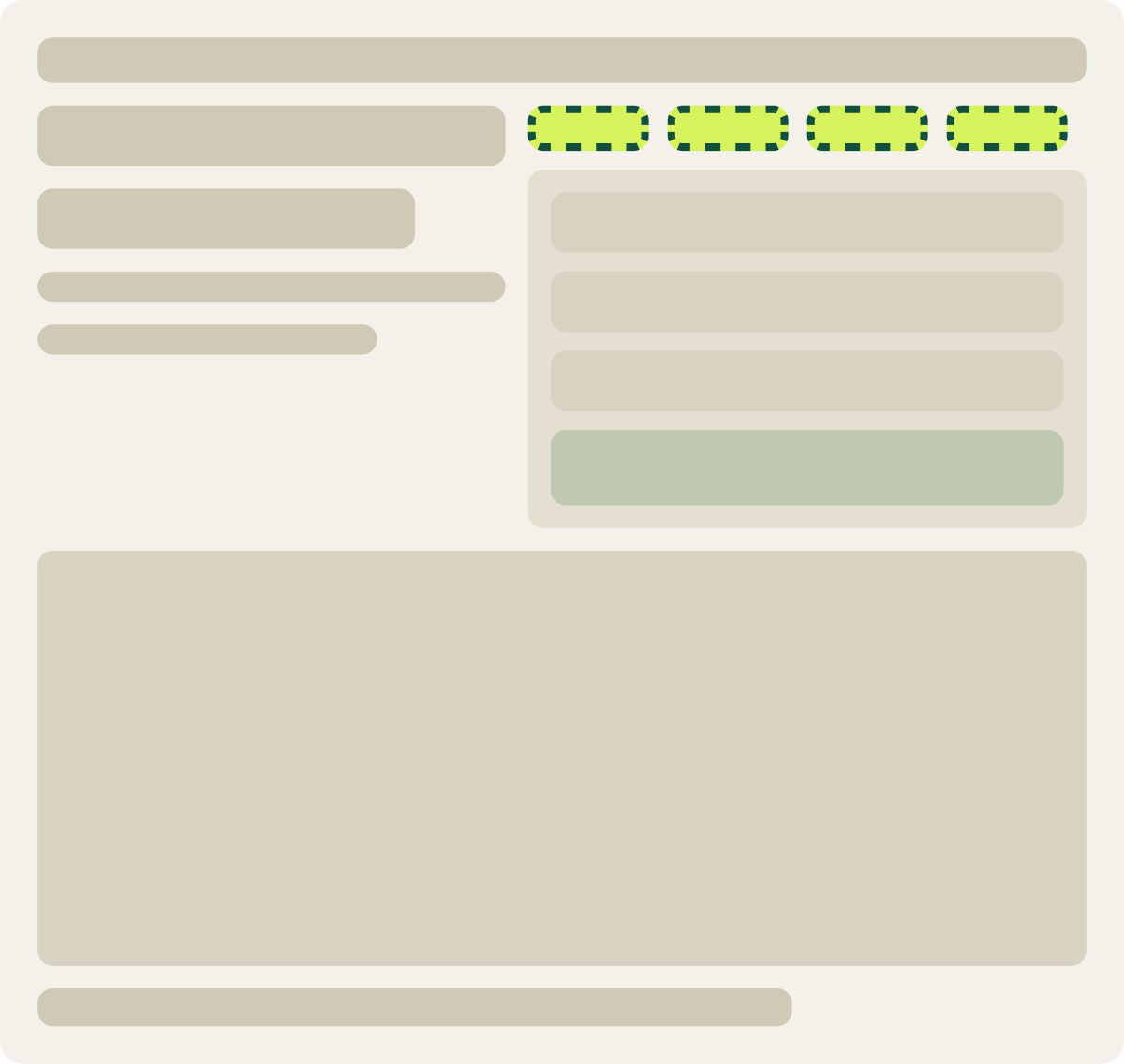 Var B: Service tabs wireframe