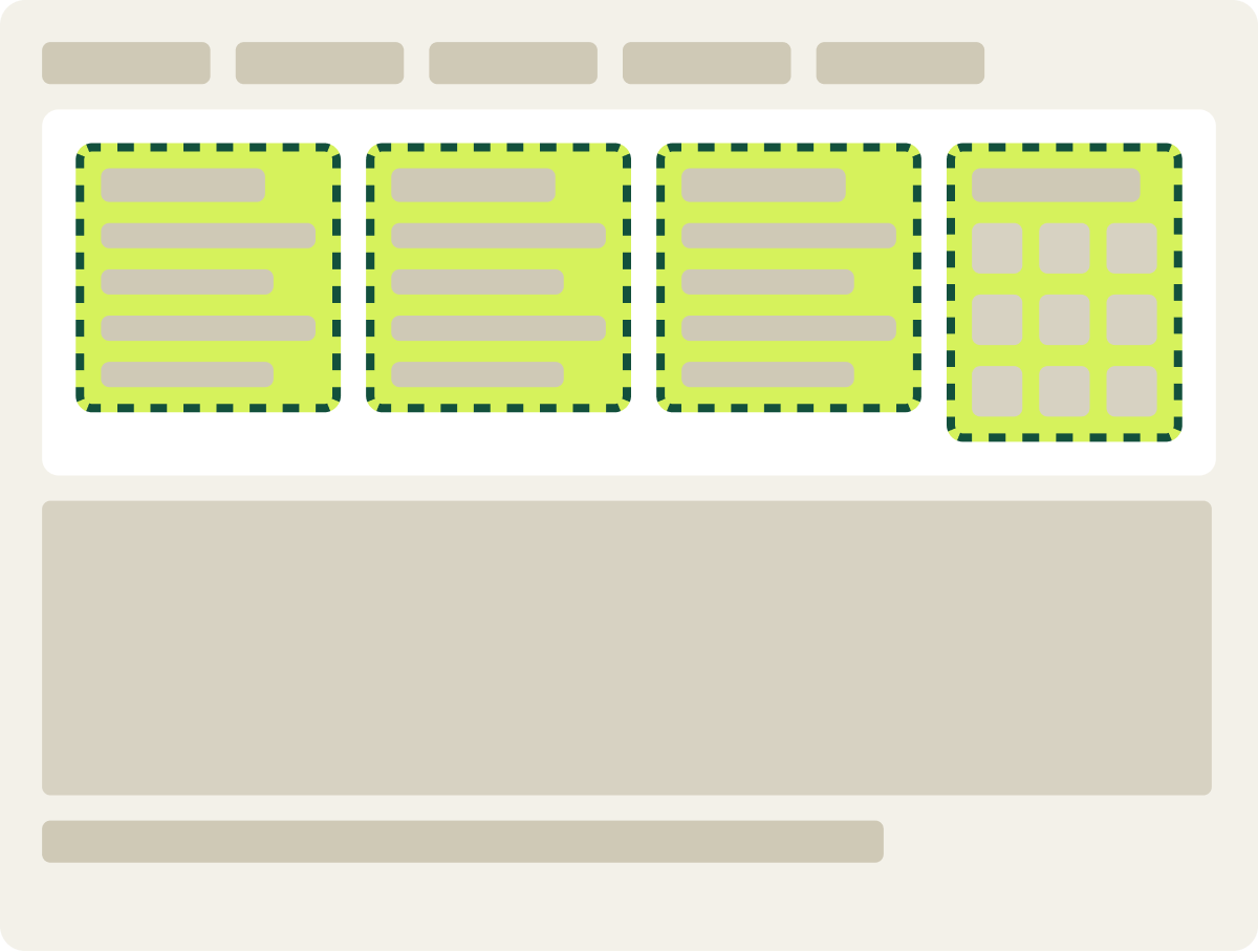 Var A: New mega menu wireframe