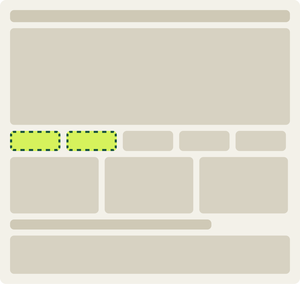 Var A: Restructured menus wireframe