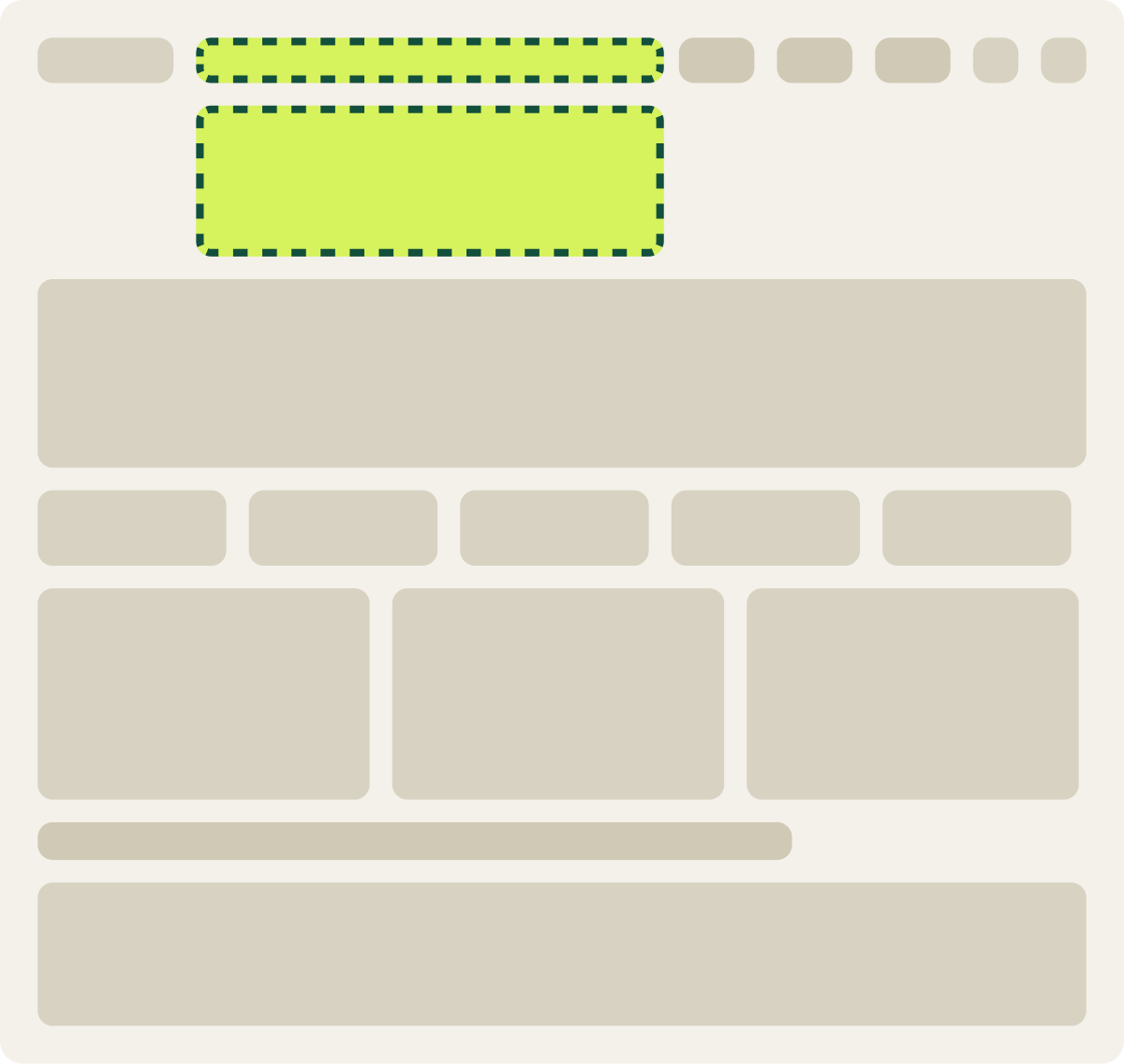 Var A: Wider search box wireframe