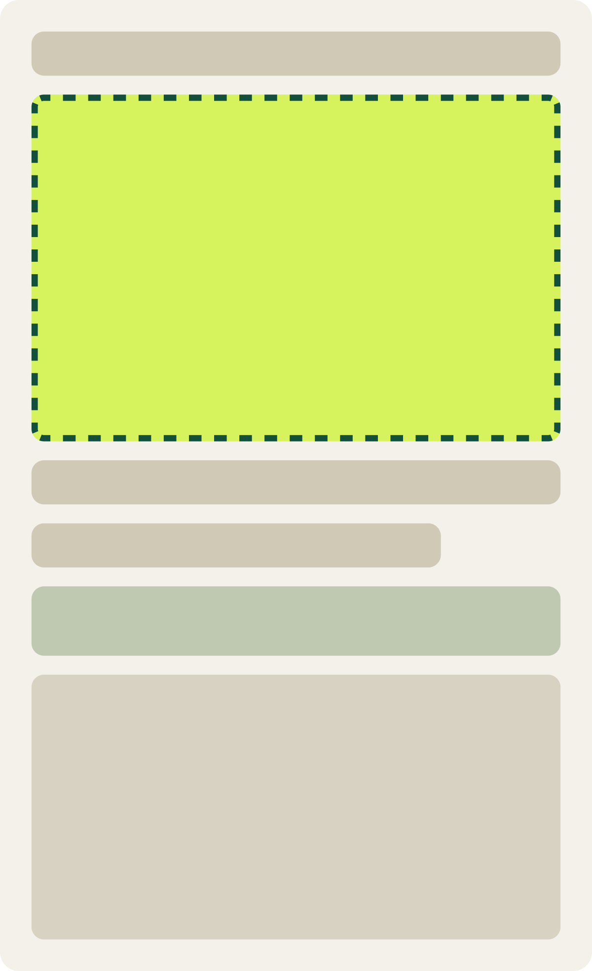 Var B: Landing page with navigation wireframe
