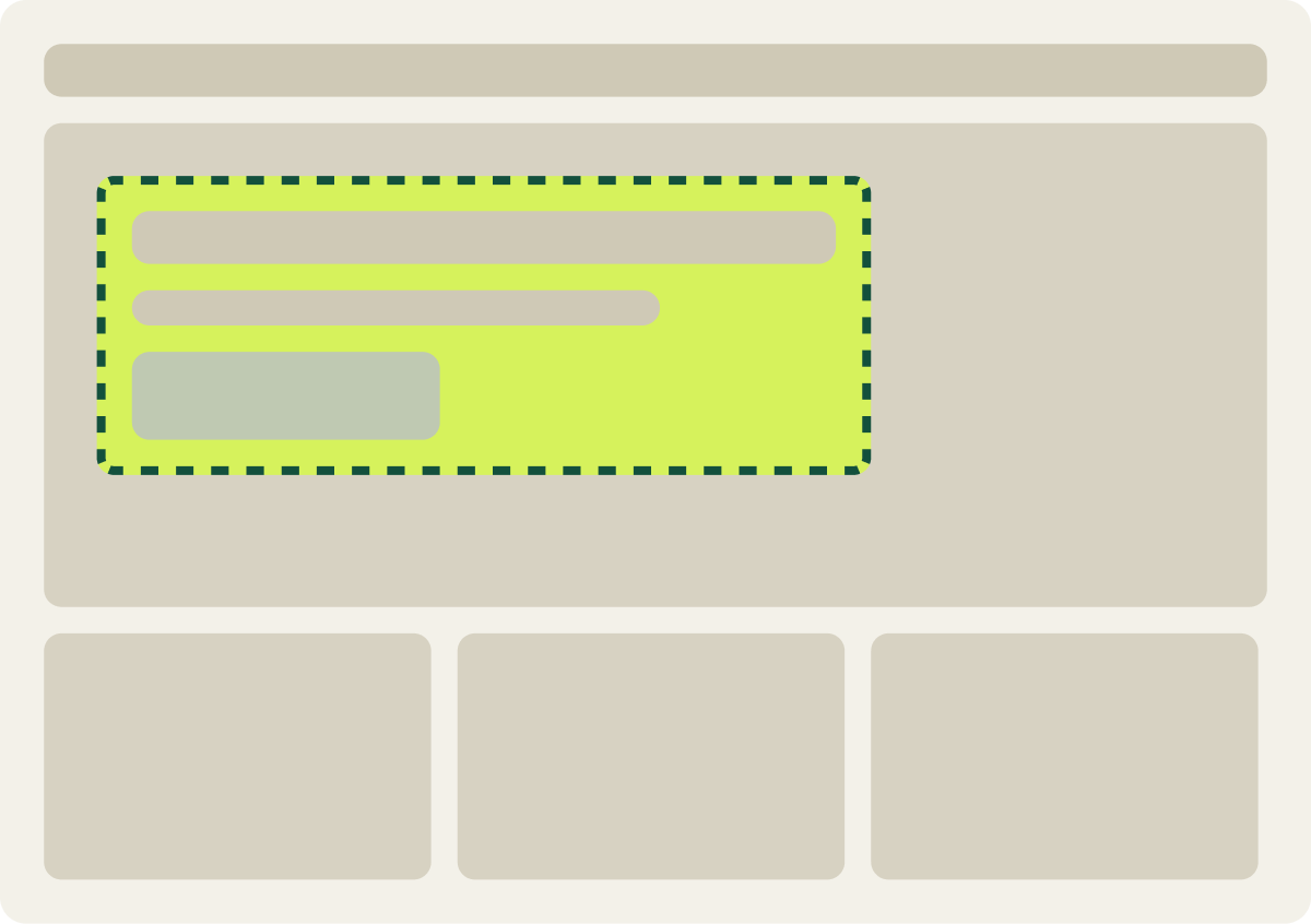 Var A: Left-aligned hero copy wireframe