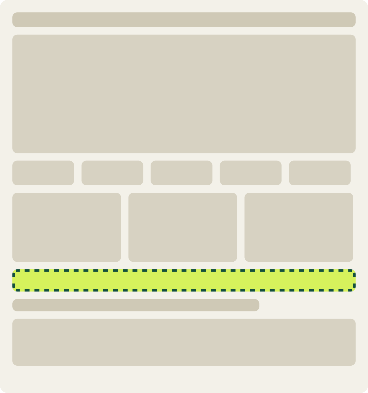 Var B: Brands we carry, muted wireframe