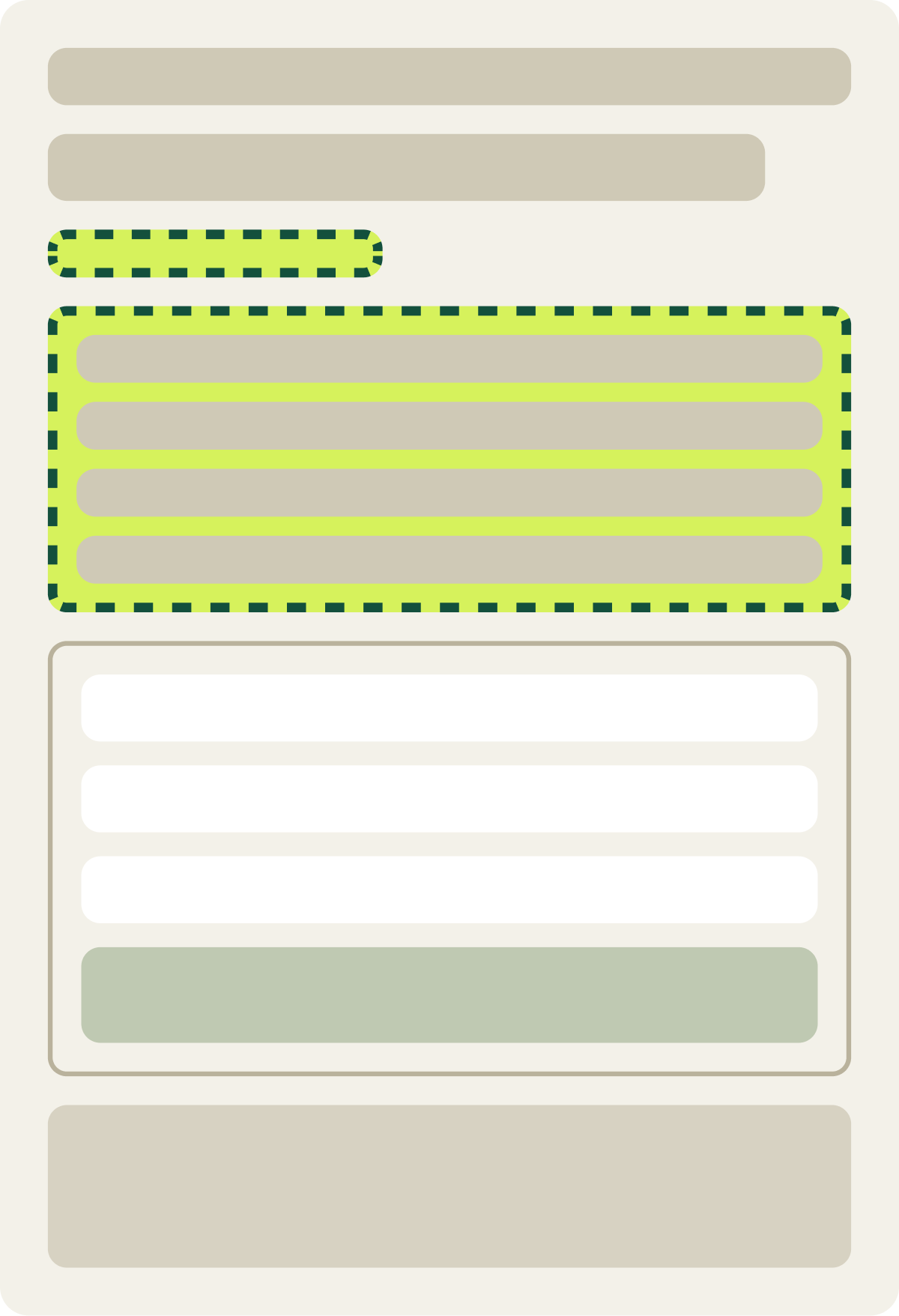 Var A: New tiles and jump link wireframe