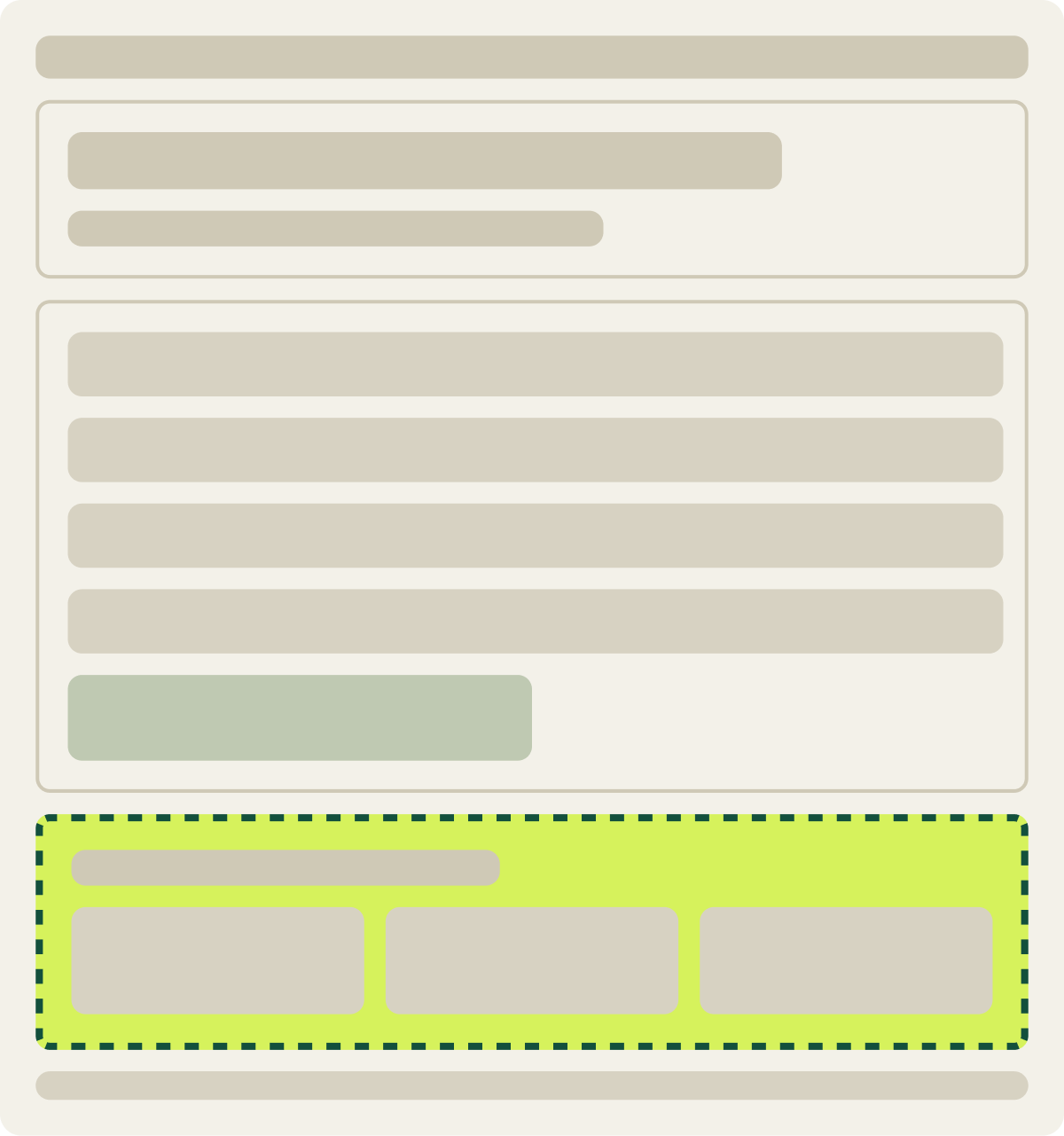 Var A: Added content wireframe