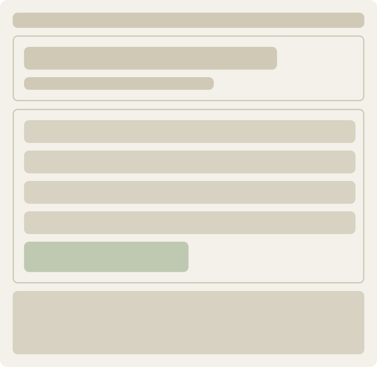 Control wireframe