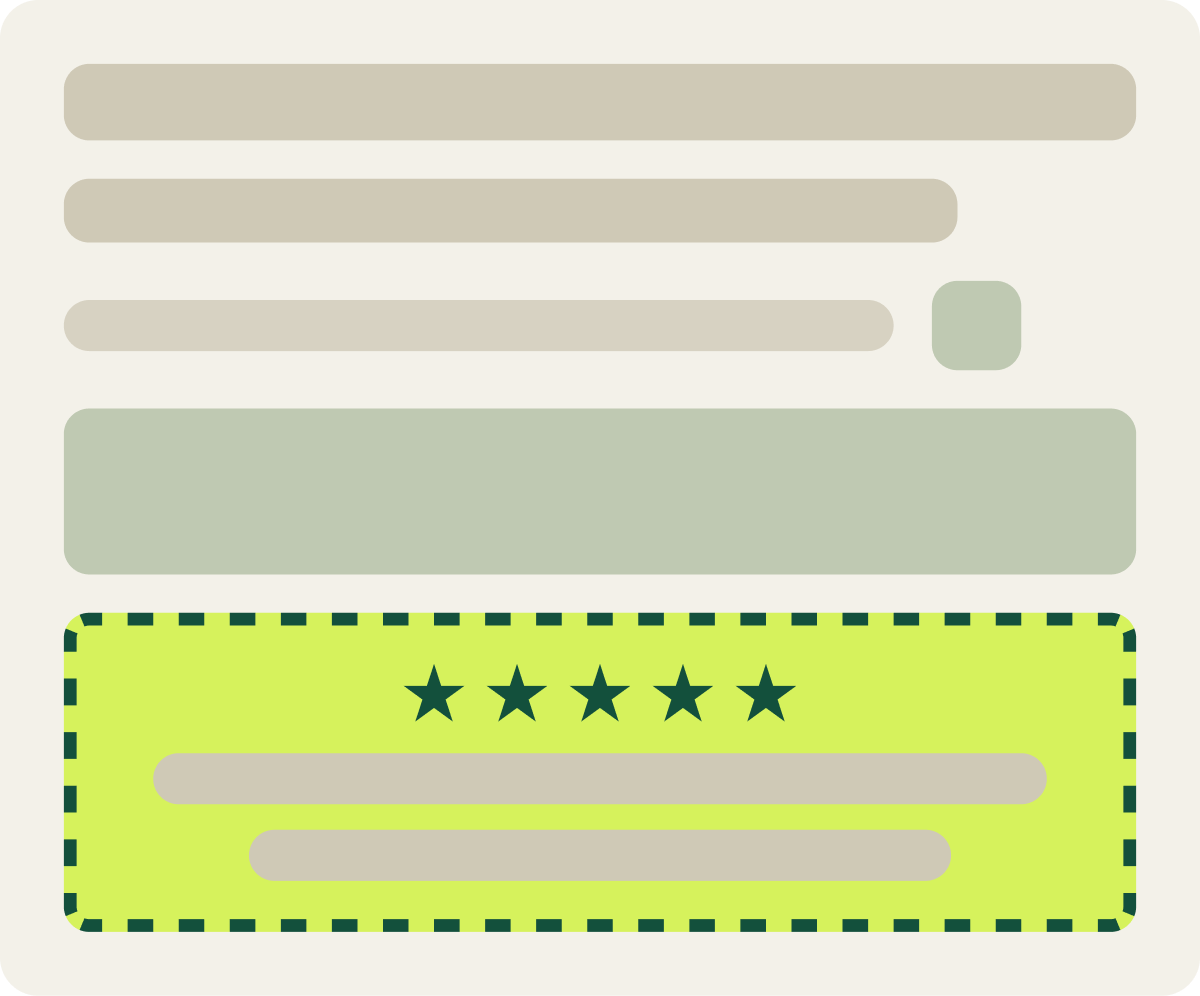 Var B: Social proof wireframe