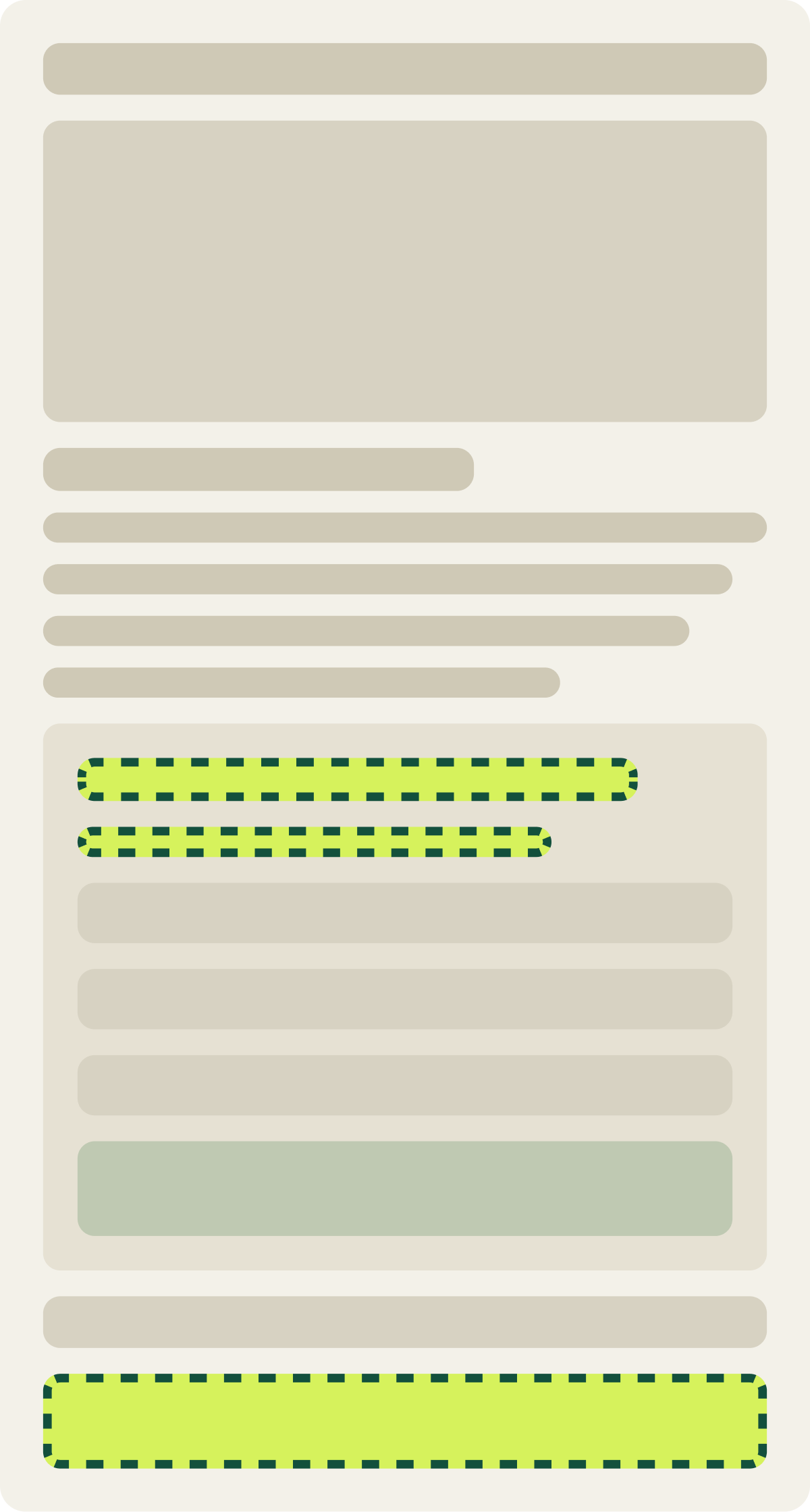 Var A: Curiosity-led ask wireframe