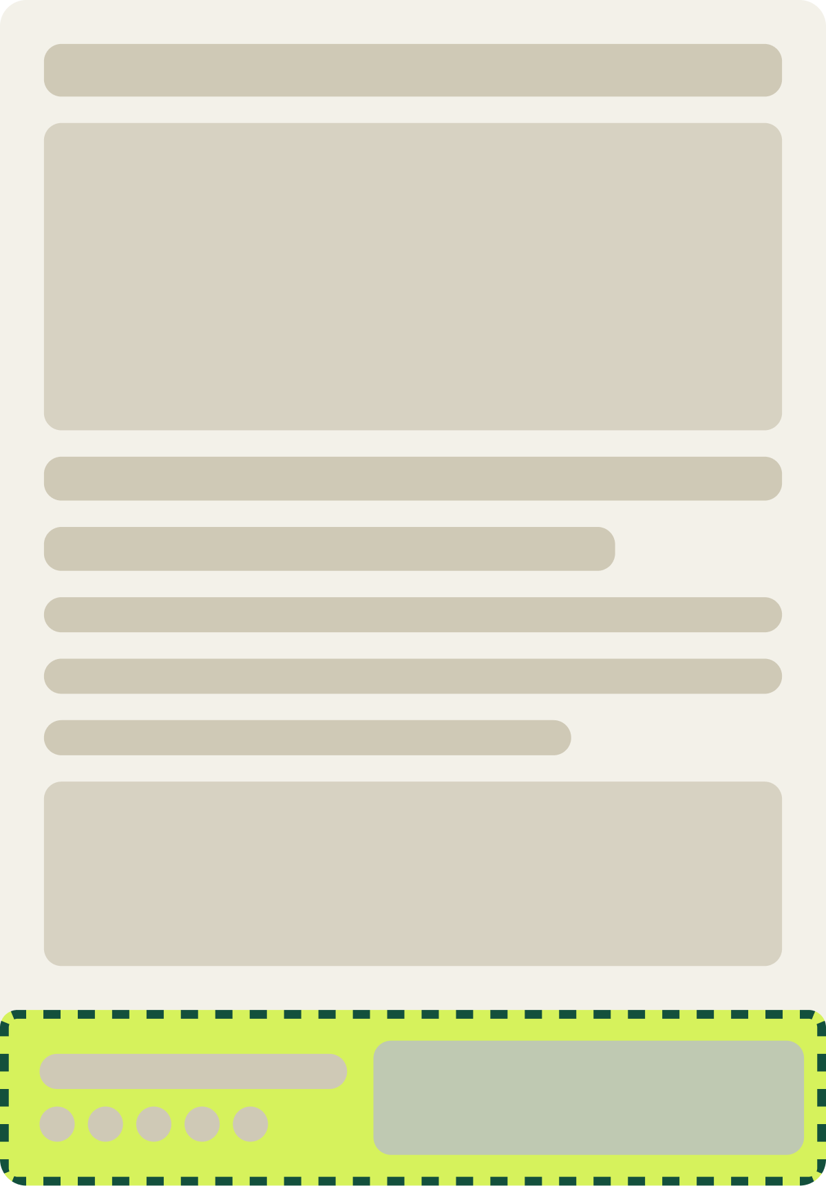 Var B: Sticky bar with name and rating wireframe