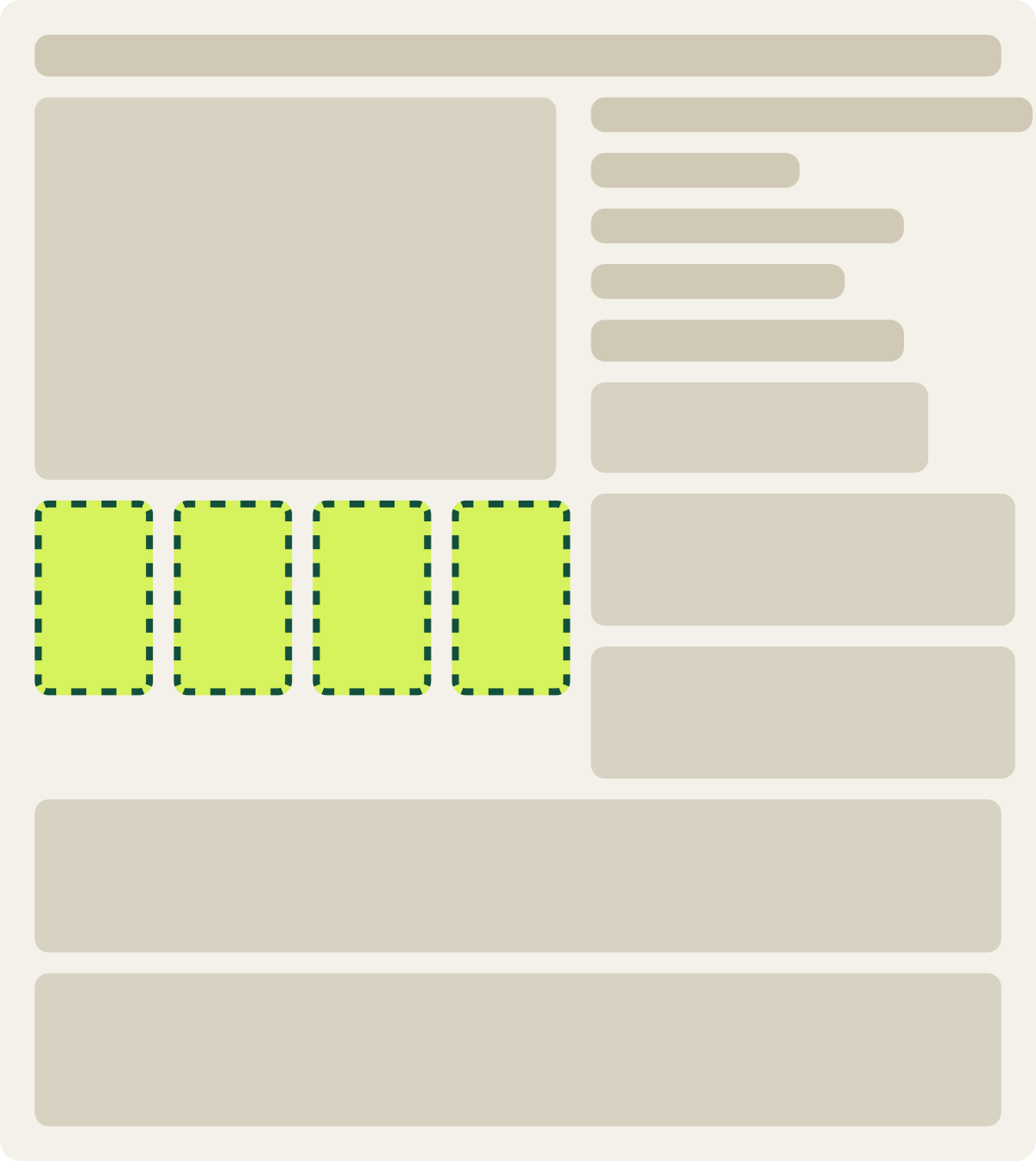 Var A: Larger gallery images wireframe