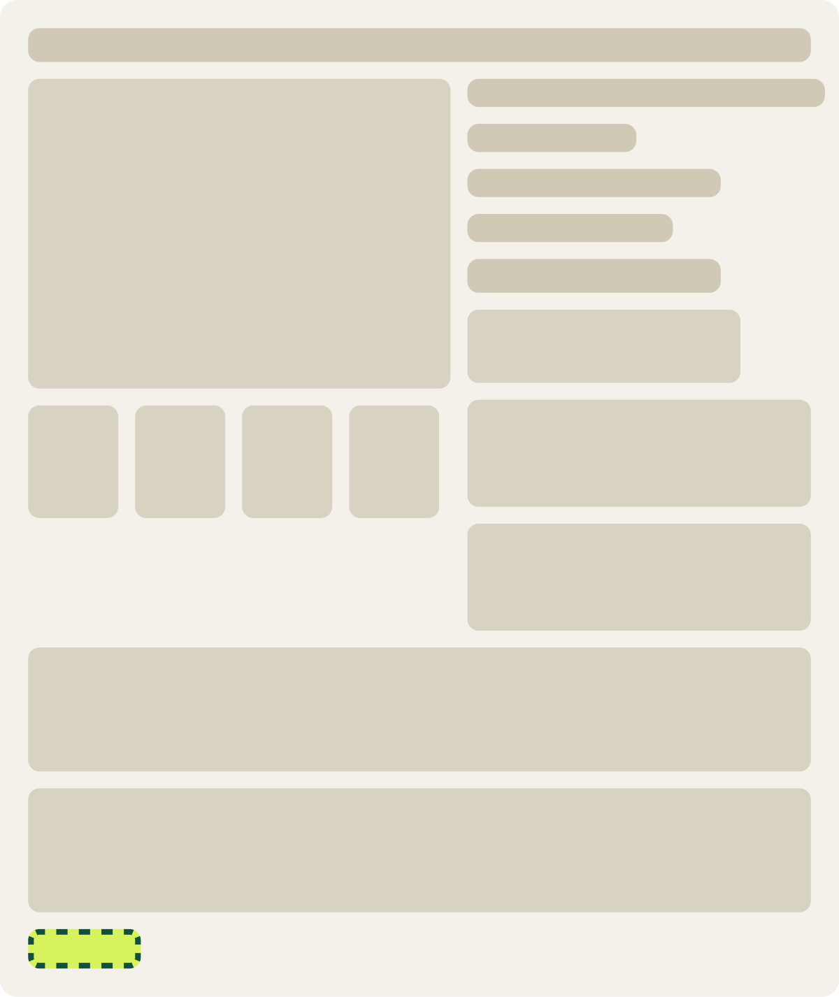 Var B: Back to top button wireframe