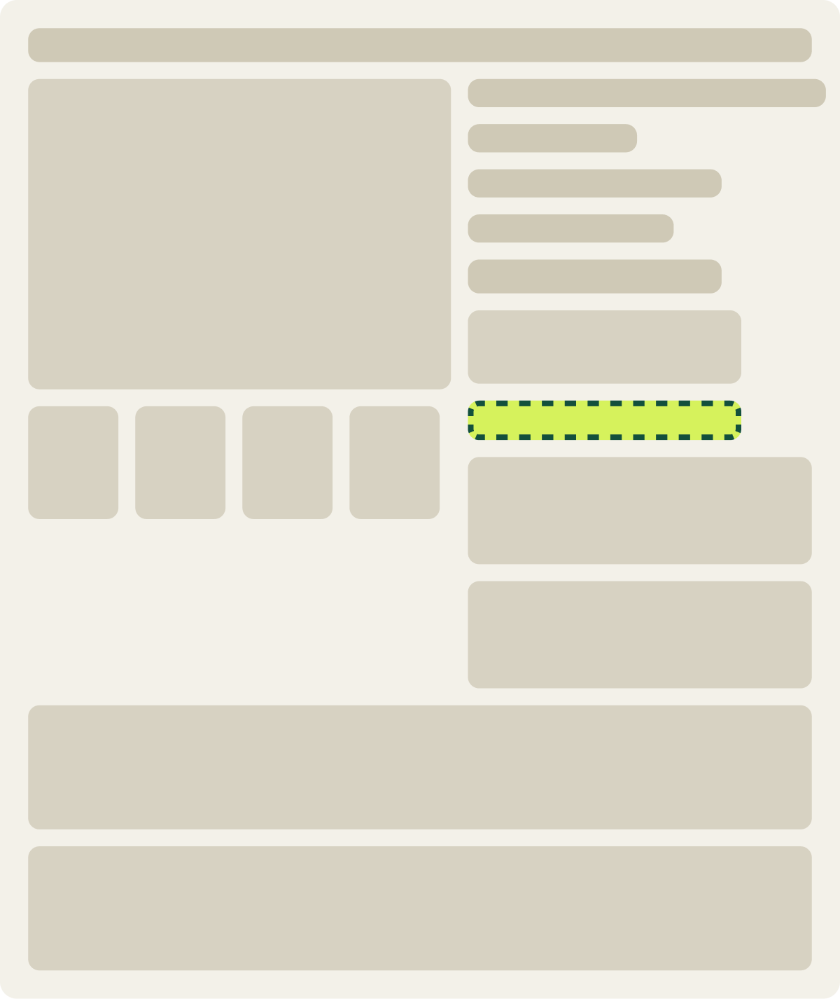 Var A: Badge below promise wireframe