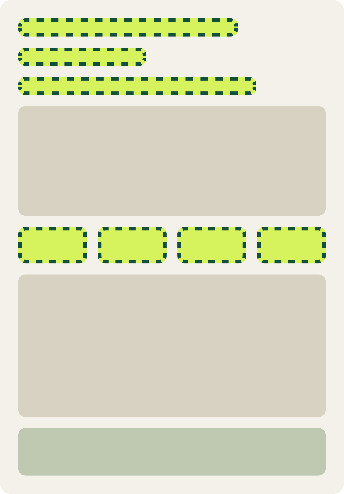 Var B: Fewer images, smaller title wireframe